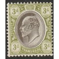 TRANSVAAL - 1903 Issue 3d black &sage-green Wmk Crown CA SACC 254 **MNH**