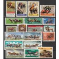 Thematic - HORSES Issues  Used selection (39 stamps)