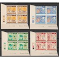 RHODESIA  - 1975  Occupational Safety Issue Complete set in control blocks of 4 with VARIETY **MNH**