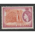 Tristan da Cunha - 1954  QEII Issues  10s  Purple and orange *LMM*