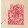 SWA - South Africa occupation - 1918 Kings head 1d  used on censored cover  to Windhoek