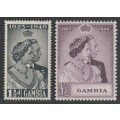 GAMBIA - 1948 Silver Royal Wedding Anniversary Complete set **MNH**