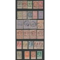 BELGIUM - 1893/1912 issues with perforated tabs,complete and part sets,mint and used.