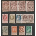 BELGIUM - 1893/1912 issues with perforated tabs,complete and part sets,mint and used.