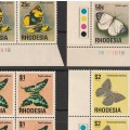 RHODESIA  - 1974 Definitive Issue 10  Cylinder blocks of 4 with Brown Gum **MNH**