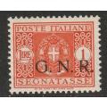 ITALY -  1944 GNR Postage Due Issue overprinted 1 Lire orange overprinted in black **MNH**