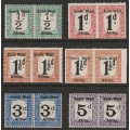 SWA - 1923 POSTAGE DUE Group I  6 pairs in very fine mint conditions *LMM/MNH**