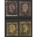 GERMAN STATES - PREUSSEN  1850  1sgr imperforated (Two stamps) and 3sgr imperforated (Two stamps)