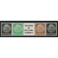GERMANY - 1933 Von Hindenburg  strip of four with ADVERT from booklet **MNH**