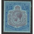 NYASALAND PROTECTORATE -  1921 KGV  2s blue and purple on blue paper *MM*