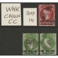 ST HELENA -  QV Overprints  1d & 1s(Two) WMK Crown CC (Perf. 14)  VF USED