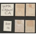 ST HELENA -  QV Overprints 2d(Two) 3d and 1/2d WMK Crown CA (Perf. 14) *MM*