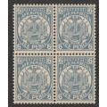TRANSVAAL - 1885  6d pale dull-blue,  block of four**MNH**