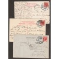 DENMARK - Postal History Early 1900th postmarks on postcards