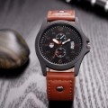 Luxury Men¿s Watch ¿ date and analog ¿ leather strap