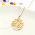 Hollow Tree Pendant and Necklace - Gold