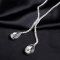 Silver Plated Rhinestone Earrings/Necklace Set