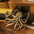 Vintage Bronze Octopus Long Necklace