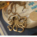 Vintage Bronze Octopus Long Necklace