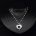 Sterling Angel Wing LOVE Heart Silver Pendant Necklace