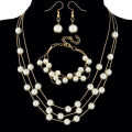 Imitation Pearl Jewelry Set Collar Necklaces Earring Bracelet Sets