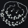 Imitation Pearl Jewelry Set Collar Necklaces Earring Bracelet Sets
