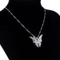 Pretty Silver Butterfly Necklace and Earrings Set