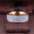 Elegant Stainless Steel Rhinestone Ring Silver or Gold Size