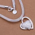 Pretty 925 Silver Charm Heart Necklace