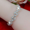 Elegant Crystal Rhinestone Infinity Bangle Bracelet