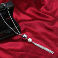 Pearl Pendant Necklace Long Silver or Gold Tassel Sweater Chain