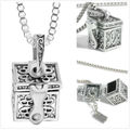 Silver Box Memorial Keepsake Ash Holder Necklace