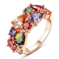 Dazzling Colorful Rhinestone Crystal Ring Size 6-8