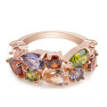 Dazzling Colorful Rhinestone Crystal Ring Size 6-8