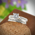 Whimsical 2 Piece Silver Plated Ring Set