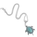 Crystal & Rhinestone Turquoise Turtle Necklace