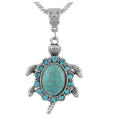 Crystal & Rhinestone Turquoise Turtle Necklace