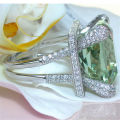 Elegant 925 Silver Prehnite Ring Size 7 or 8