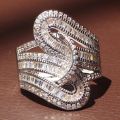 Elegant Silver White Topaz Ring