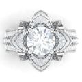 Round Cut 2.95ct White Sapphire Silver Ring