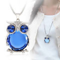 Blue Crystal Owl Necklace
