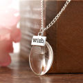 Wish Glass Real Dandelion Seeds In Glass Wish Bottle Chain Necklace Pendant