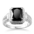 925 Silver Black Sapphire Ring