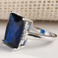 Elegant Silver Blue Sapphire Ring