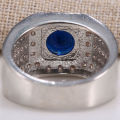 Distinctive Silver Blue Sapphire Ring