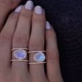 Whimsical Moonstone Double Band Ring