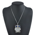 Owl Rhinestone Crystal Pendant Necklace