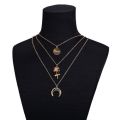 Layered Coconut Tree, Peace Necklace Gold