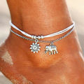 Boho Elephant Women Silver Ankle Bracelet