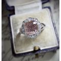 Glamorous Silver Pink Ring